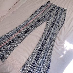 High waisted flare boho pants